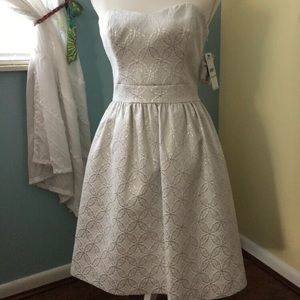 Laundry by Shelli Segal silver strapless dress